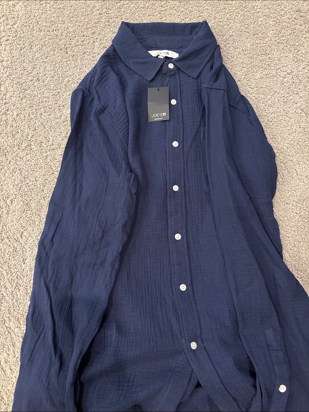 Joe's Jeans Deep Navy Lightweight Button-Down Shirt Jacket